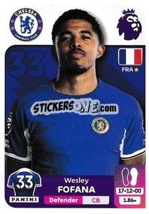 Sticker Wesley Fofana - English Premier League 2023-2024
 n. 208 - Panini