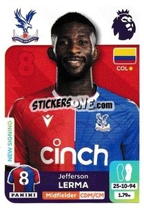 Sticker Jefferson Lerma - English Premier League 2023-2024
 n. 238 - Panini