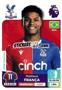 Cromo Matheus França - English Premier League 2023-2024
 - Panini