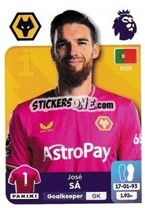 Sticker José Sá - English Premier League 2023-2024
 n. 609 - Panini