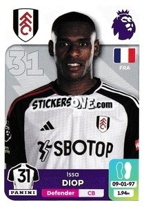 Sticker Issa Diop - English Premier League 2023-2024
 n. 292 - Panini