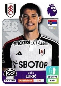 Cromo Saša Lukić - English Premier League 2023-2024
 - Panini