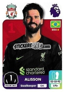 Sticker Álisson Becker - English Premier League 2023-2024
 n. 348 - Panini