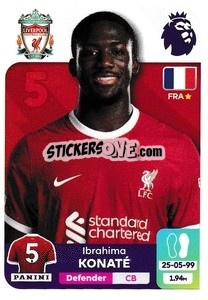 Sticker Ibrahima Konaté - English Premier League 2023-2024
 n. 352 - Panini