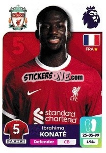 Cromo Ibrahima Konaté - English Premier League 2023-2024
 - Panini