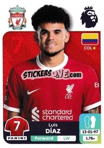 Sticker Luis Díaz - English Premier League 2023-2024
 n. 364 - Panini