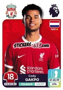Sticker Cody Gakpo - English Premier League 2023-2024
 n. 367 - Panini