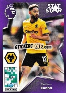 Sticker Matheus Cunha (Stat Stars) - English Premier League 2023-2024
 - Panini