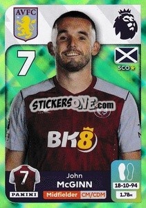 Sticker John McGinn - English Premier League 2023-2024
 n. 93g - Panini