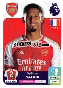 Sticker William Saliba - English Premier League 2023-2024
 n. 55 - Panini