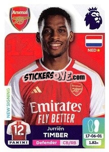 Sticker Jurrien Timber - English Premier League 2023-2024
 - Panini