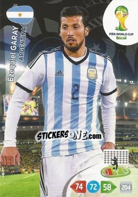 Figurina Ezequiel Garay - FIFA World Cup Brazil 2014. Adrenalyn XL - Panini