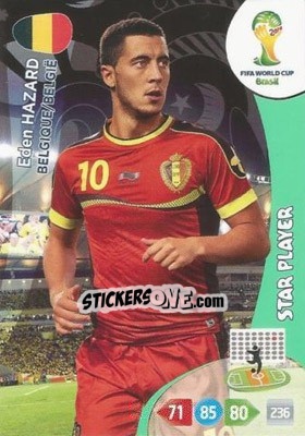 Sticker Eden Hazard - FIFA World Cup Brazil 2014. Adrenalyn XL n. 32 - Panini