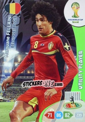 Sticker Marouane Fellaini - FIFA World Cup Brazil 2014. Adrenalyn XL n. 33 - Panini