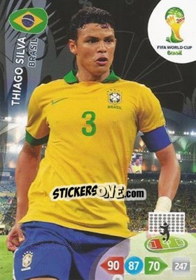 Cromo Thiago Silva - FIFA World Cup Brazil 2014. Adrenalyn XL - Panini