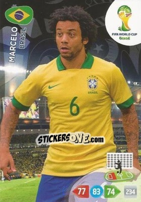 Sticker Marcelo - FIFA World Cup Brazil 2014. Adrenalyn XL n. 52 - Panini
