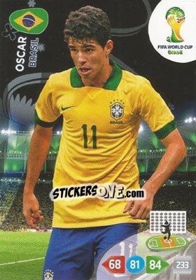 Figurina Oscar - FIFA World Cup Brazil 2014. Adrenalyn XL - Panini