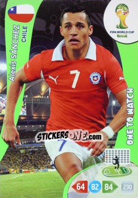 Sticker Alexis Sánchez - FIFA World Cup Brazil 2014. Adrenalyn XL n. 74 - Panini