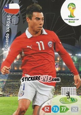 Cromo Eduardo Vargas - FIFA World Cup Brazil 2014. Adrenalyn XL - Panini