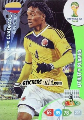 Sticker Juan Cuadrado - FIFA World Cup Brazil 2014. Adrenalyn XL n. 83 - Panini