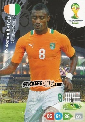 Sticker Salomon Kalou - FIFA World Cup Brazil 2014. Adrenalyn XL n. 101 - Panini