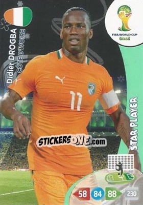 Cromo Didier Drogba - FIFA World Cup Brazil 2014. Adrenalyn XL - Panini