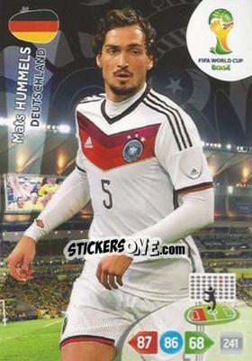 Sticker Mats Hummels - FIFA World Cup Brazil 2014. Adrenalyn XL - Panini