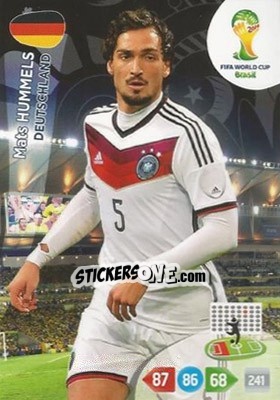 Sticker Mats Hummels - FIFA World Cup Brazil 2014. Adrenalyn XL n. 106 - Panini