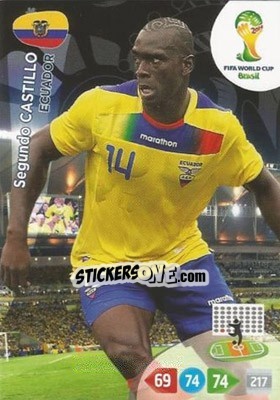 Sticker Segundo Castillo - FIFA World Cup Brazil 2014. Adrenalyn XL n. 124 - Panini