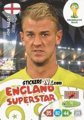 Sticker Joe Hart - FIFA World Cup Brazil 2014. Adrenalyn XL n. 128u - Panini