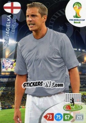 Sticker Phil Jagielka - FIFA World Cup Brazil 2014. Adrenalyn XL n. 130 - Panini
