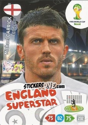 Sticker Michael Carrick - FIFA World Cup Brazil 2014. Adrenalyn XL n. 136u - Panini
