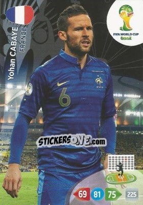 Figurina Yohan Cabaye - FIFA World Cup Brazil 2014. Adrenalyn XL - Panini