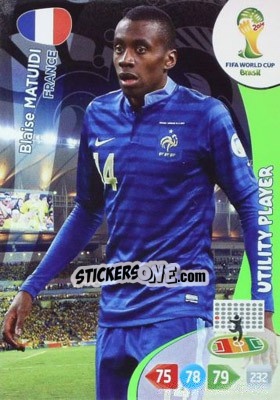 Sticker Blaise Matuidi - FIFA World Cup Brazil 2014. Adrenalyn XL n. 164 - Panini