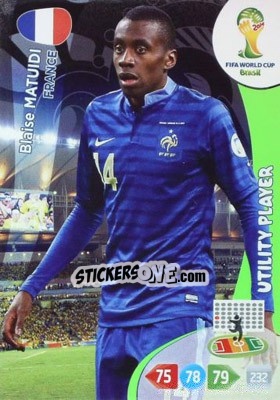 Figurina Blaise Matuidi - FIFA World Cup Brazil 2014. Adrenalyn XL - Panini