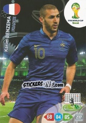 Sticker Karim Benzema - FIFA World Cup Brazil 2014. Adrenalyn XL n. 168 - Panini