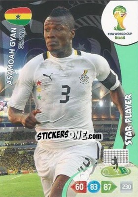 Sticker Asamoah Gyan - FIFA World Cup Brazil 2014. Adrenalyn XL n. 176 - Panini