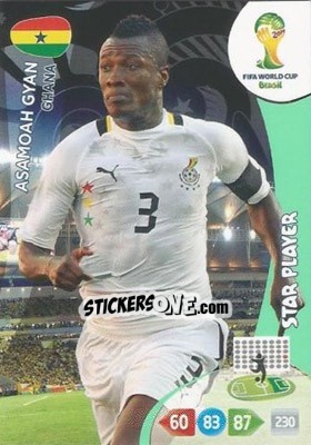 Figurina Asamoah Gyan - FIFA World Cup Brazil 2014. Adrenalyn XL - Panini