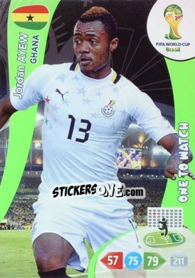 Sticker Jordan Ayew - FIFA World Cup Brazil 2014. Adrenalyn XL n. 177 - Panini