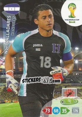 Cromo Noel Valladares - FIFA World Cup Brazil 2014. Adrenalyn XL - Panini