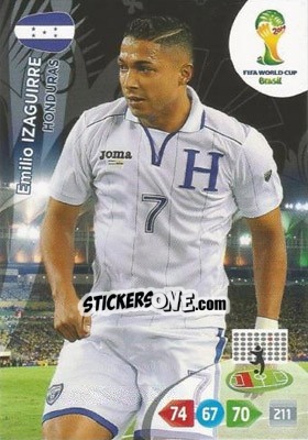 Cromo Emilio Izaguirre - FIFA World Cup Brazil 2014. Adrenalyn XL - Panini