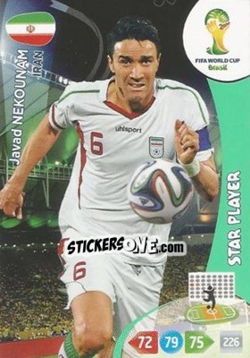 Sticker Javad Nekounam - FIFA World Cup Brazil 2014. Adrenalyn XL - Panini