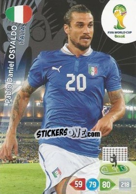 Figurina Pablo Daniel Osvaldo - FIFA World Cup Brazil 2014. Adrenalyn XL - Panini