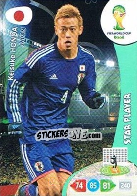 Sticker Keisuke Honda - FIFA World Cup Brazil 2014. Adrenalyn XL n. 229 - Panini