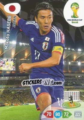 Cromo Makoto Hasebe - FIFA World Cup Brazil 2014. Adrenalyn XL - Panini