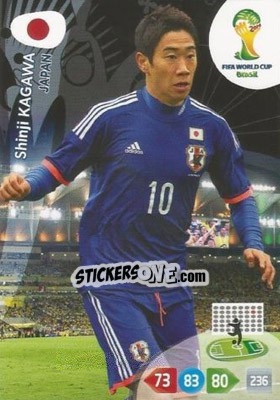 Figurina Shinji Kagawa - FIFA World Cup Brazil 2014. Adrenalyn XL - Panini