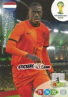 Sticker Bruno Martins Indi - FIFA World Cup Brazil 2014. Adrenalyn XL - Panini