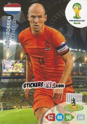 Sticker Arjen Robben - FIFA World Cup Brazil 2014. Adrenalyn XL n. 256 - Panini