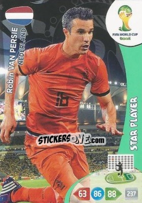 Sticker Robin van Persie - FIFA World Cup Brazil 2014. Adrenalyn XL n. 260 - Panini