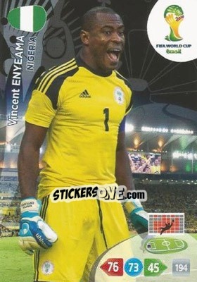 Cromo Vincent Enyeama - FIFA World Cup Brazil 2014. Adrenalyn XL - Panini